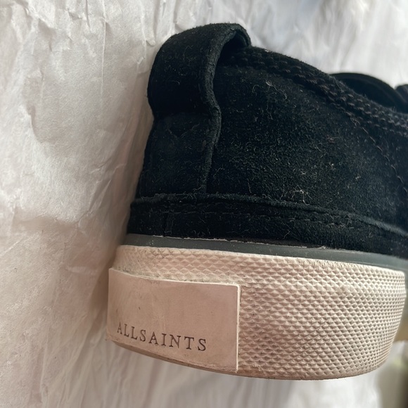 All Saints women low top black and white genuine leather sneakers keds - Picture 6 of 9